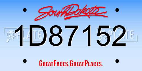1D87152 South Dakota License Plate
