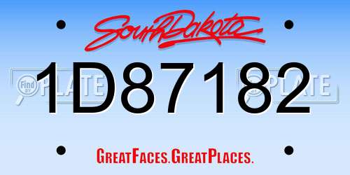 1D87182 South Dakota License Plate
