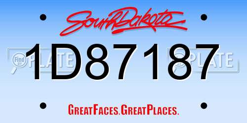 1D87187 South Dakota License Plate