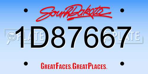 1D87667 South Dakota License Plate