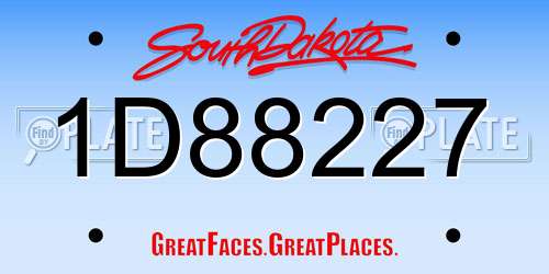 1D88227 South Dakota License Plate