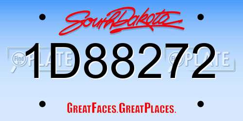 1D88272 South Dakota License Plate