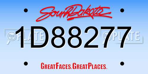 1D88277 South Dakota License Plate