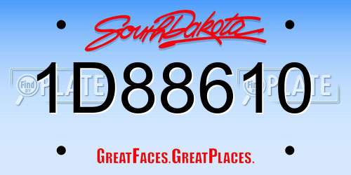1D88610 South Dakota License Plate