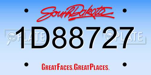 1D88727 South Dakota License Plate
