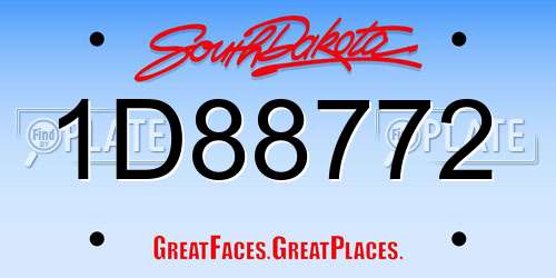 1D88772 South Dakota License Plate