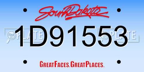 1D91553 South Dakota License Plate