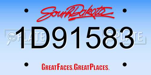 1D91583 South Dakota License Plate