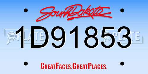1D91853 South Dakota License Plate