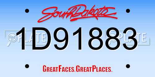 1D91883 South Dakota License Plate