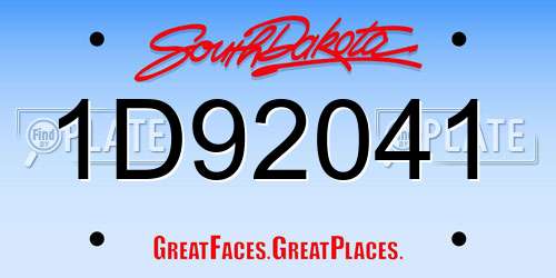 1D92041 South Dakota License Plate