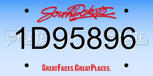 1D95896 South Dakota License Plate