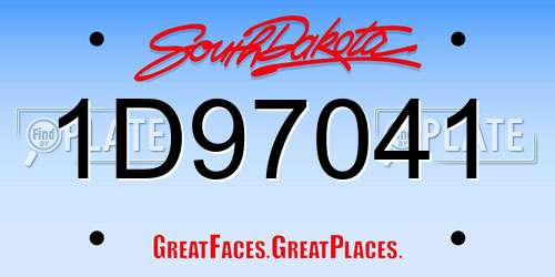 1D97041 South Dakota License Plate