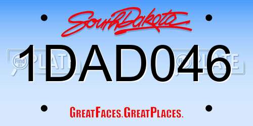1DAD046 South Dakota License Plate