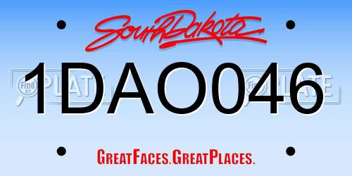 1DAO046 South Dakota License Plate