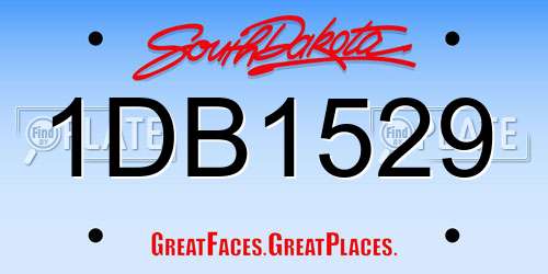 1DB1529 South Dakota License Plate