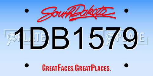 1DB1579 South Dakota License Plate