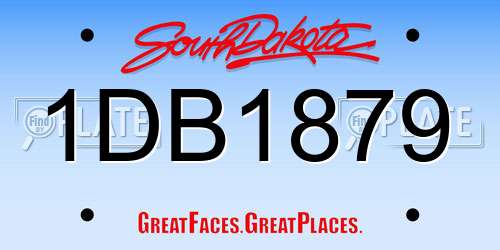 1DB1879 South Dakota License Plate