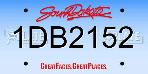 1DB2152 South Dakota License Plate