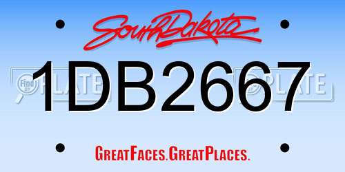 1DB2667 South Dakota License Plate