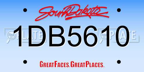 1DB5610 South Dakota License Plate