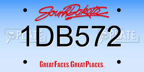1DB572 South Dakota License Plate