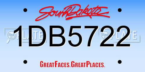 1DB5722 South Dakota License Plate