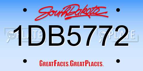 1DB5772 South Dakota License Plate