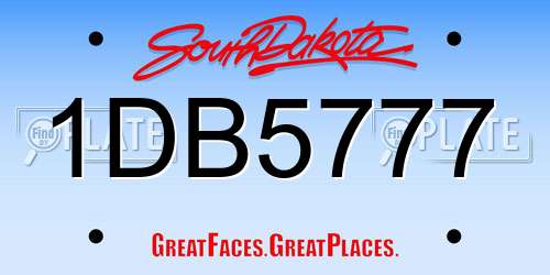 1DB5777 South Dakota License Plate