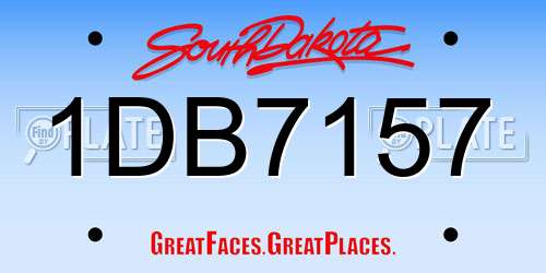 1DB7157 South Dakota License Plate