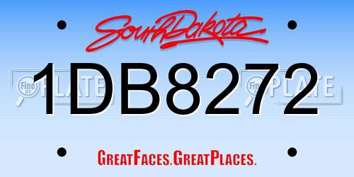 1DB8272 South Dakota License Plate