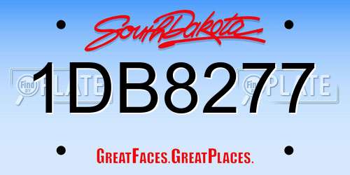 1DB8277 South Dakota License Plate
