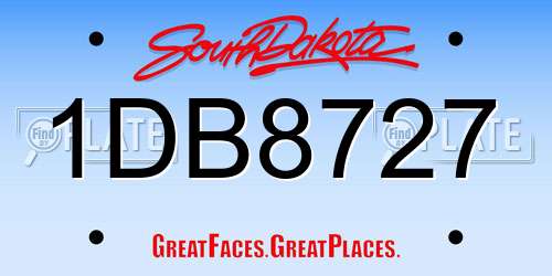 1DB8727 South Dakota License Plate