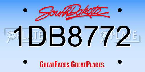 1DB8772 South Dakota License Plate