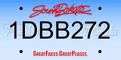 1DBB272 South Dakota License Plate