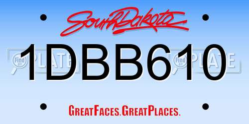 1DBB610 South Dakota License Plate