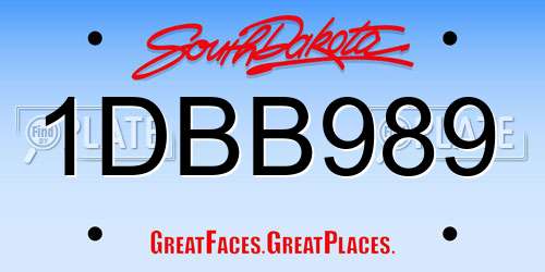 1DBB989 South Dakota License Plate