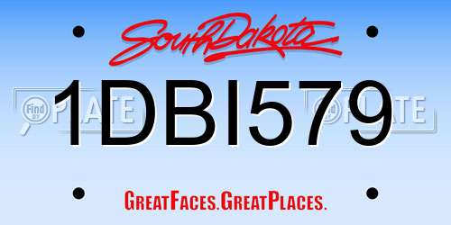 1DBI579 South Dakota License Plate