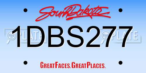1DBS277 South Dakota License Plate