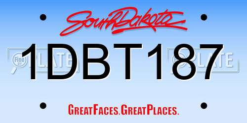 1DBT187 South Dakota License Plate