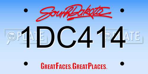 1DC414 South Dakota License Plate