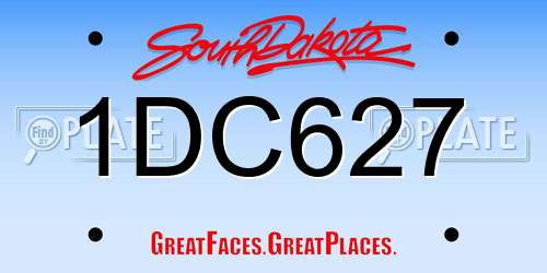1DC627 South Dakota License Plate