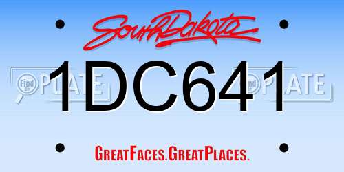 1DC641 South Dakota License Plate