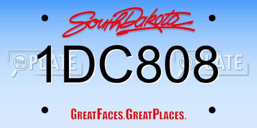 1DC808 South Dakota License Plate