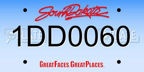 1DD0060 South Dakota License Plate
