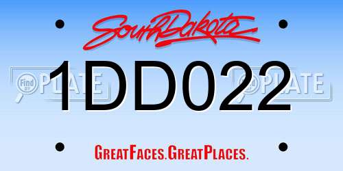 1DD022 South Dakota License Plate