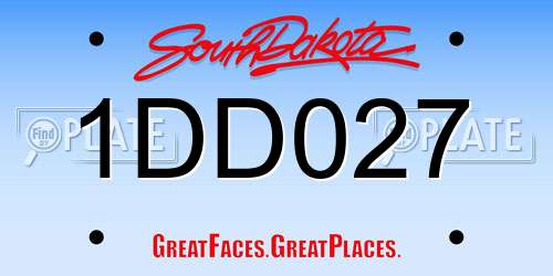 1DD027 South Dakota License Plate