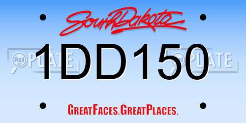 1DD150 South Dakota License Plate