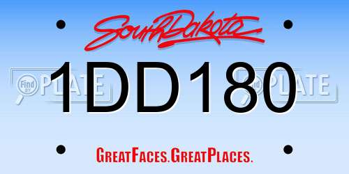 1DD180 South Dakota License Plate