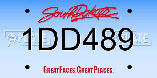 1DD489 South Dakota License Plate